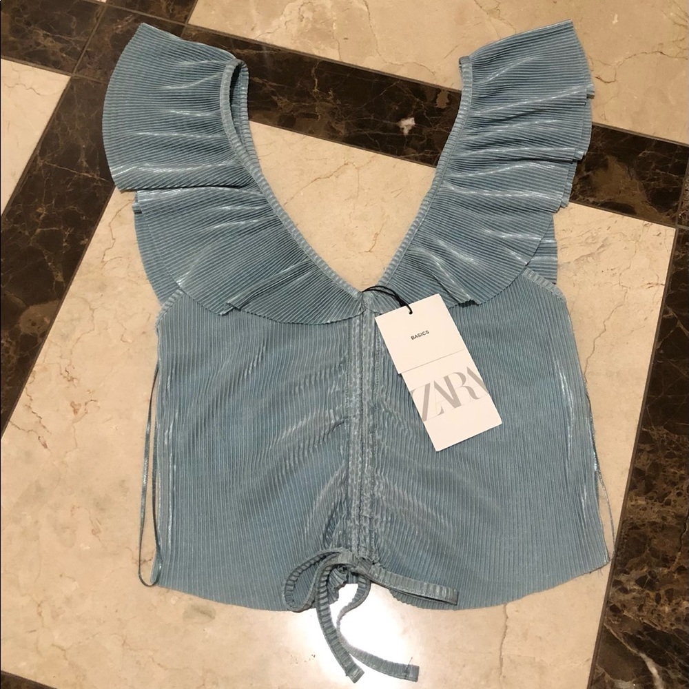 Zara green crop top
